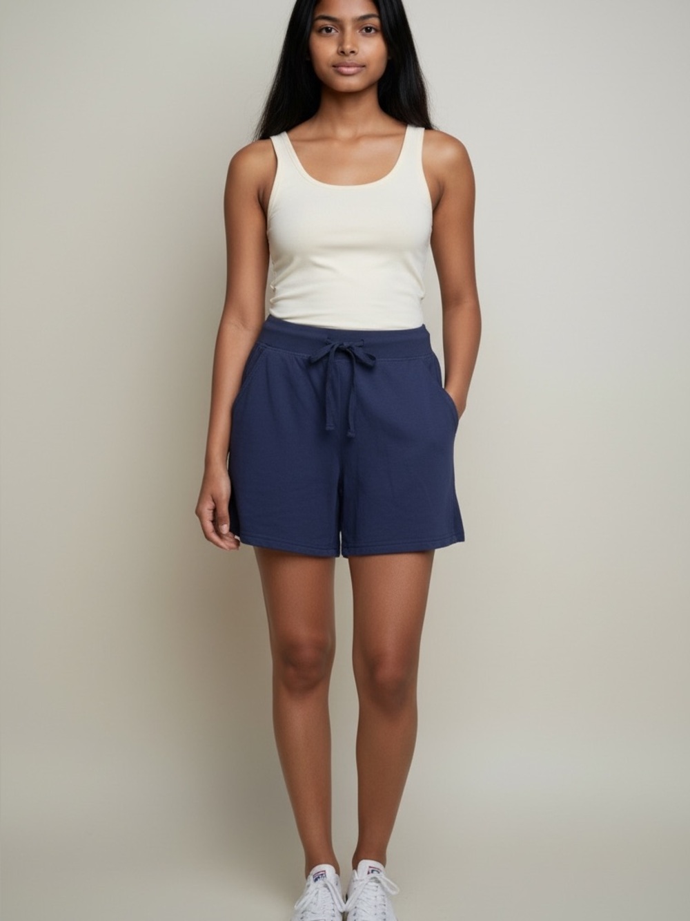 Hanes Navy Drawstring Athletic Shorts For Ladies Size Small